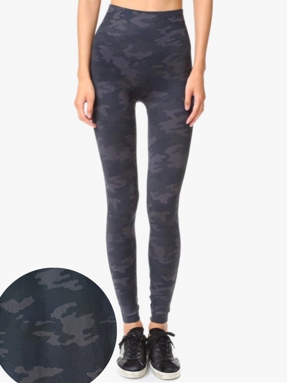 SPANX Look at Me Now Seamless Leggings Black Camo~Size 2X
